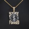 Iced STAY FOCUSED $ Pendant