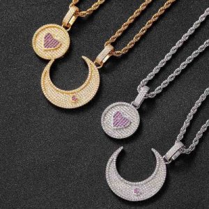 2pcs Couple Love Sun & Moon Pendant