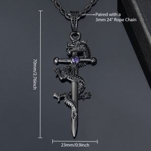 Iced Dragon Sword Pendant