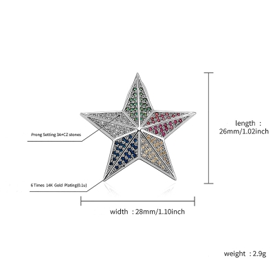 Iced Colorful Star Pendant