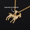 Iced 3D Goat Pendant in Gold