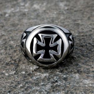 Vintage Iron Cross Stainless Steel Ring