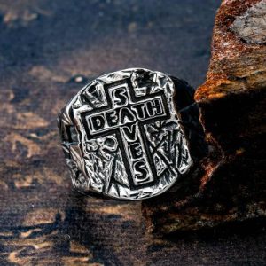 Saves Death Stainless Steel Cross Ring