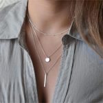 Round Pendant Bead Chain Layered Necklace