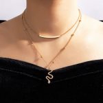 Snake Pendant Beaded Chain Layered Necklace