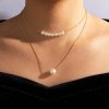 White Pearl Multi-layer Chain Choker Necklace