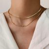 Round Beads Snake Chain Stacked Stainless Steel Necklace