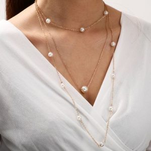 Multi-layer Pearl Choker Necklace