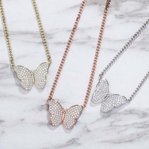 Iced Butterfly Cuban Necklace