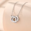 Sterling Silver Iced Double Circle Necklace