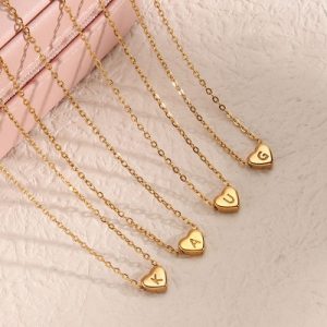 Initial Letter Heart Necklace