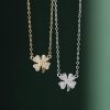 Sterling Silver Four-leaf Clover Choker Necklace
