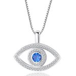 Iced Evil Eye Clavicle Chain Necklace