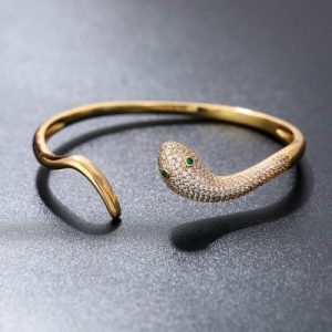 Micro Paved Snake Open Bangle