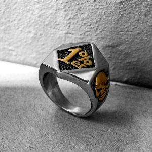 Biker 1%ER Stainless Steel Skull Ring