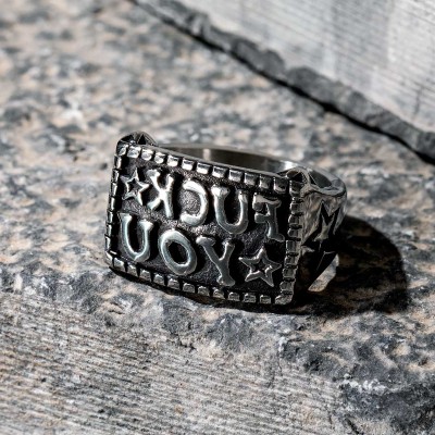 "F**K YOU" Mirror Effect Stainless Steel Ring