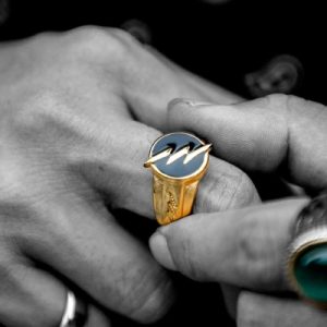 Gold Lightning Stainless Steel Ring