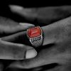 Red Stone Stainless Steel Ring
