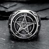 Pentagram Satanic Stainless Steel Ring
