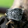 Vintage Irregular Engraving Stainless Steel Ring