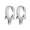 Sterling Silver Spikes Huggie Hoop Earrings