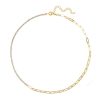 Sterling Silver Half Tennis and Half Link Chain in Gold