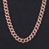 11mm Pink Marquise Cut Cuban Chain in Rose Gold