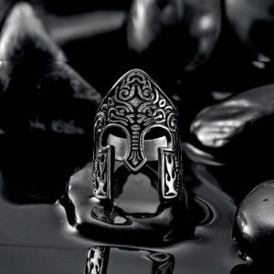 Viking Warrior Spartan Helmet Stainless Steel Ring