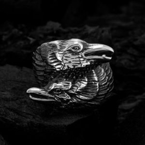 Odin two Ravens Stainless Steel Ring