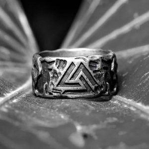 Viking Odin Valknut Stainless Steel Ring