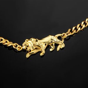 Walking Lion Necklace in Gold
