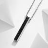 Iced Stainless Steel Bar Pendant