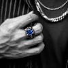 Cool Dragon Claw Stainless Steel Blue CZ Ring