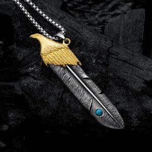 Eagle Feather Stainless Steel Pendant