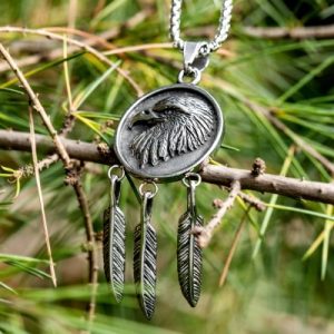 Indian Eagle Feather Stainless Steel Pendant