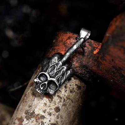 Middle Finger Gesture Hand Stainless Steel Pendant