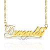 Personalized Two Tone Name Necklace with Heart