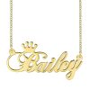 Personalized Crown Engraved Name Necklace