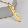 Personalized Vertical Old English Name Necklace