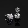 Moissanite Cluster Flower Stud Earrings in S925 Sterling Silver