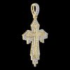 Micro Pave Two-tone Drip Cross Pendant