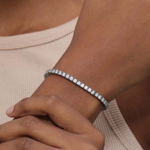 3mm 18K White Gold Finish Tennis Bracelet