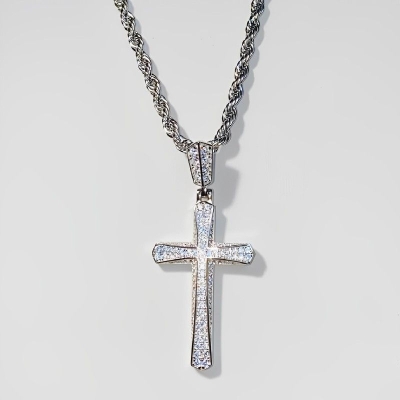 Micro Pave Diamonds Cross Pendant