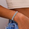 Women's 8mm Blue&White Iced Cuban Bracelet