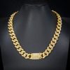 12mm 20" Initial Letter Iced Miami Cuban Chain in Gold