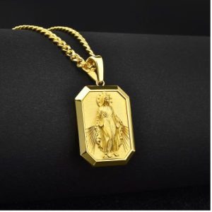 Virgin Mary Dog Tag Pendant