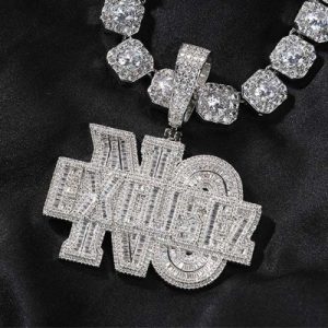 Iced NO EXCUSE Baguette Pendant