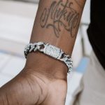 12mm 8" Initial Letter Iced Miami Cuban Bracelet in White Gold