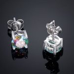 1Ct Moissanite Round Light Colorful Stud Earrings in S925 Silver
