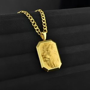 King of Lion Dog Tag Pendant